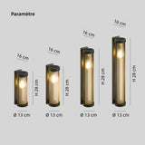 Applique solaire extérieur cylindrique en verre LED IP65 moderne pour porche
