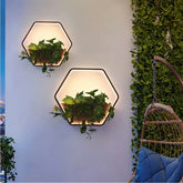 Applique solaire extérieure hexagonale moderne LED IP65 en métal noir pour jardin