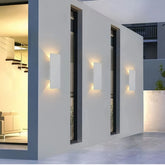Applique exterieur rectangulaire haut et bas moderne en métal LED IP65 pour porche