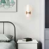 Applique murale en verre scandinave double tête dimmable pour chevet