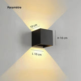 Applique murale extérieure avec détecteur de mouvement cube moderne 10W et 15W LED IP65