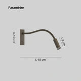 Applique murale liseuse flexible LED dimmable moderne pour chevet