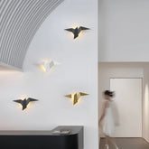 Applique murale oiseau origami design moderne en métal pour salon