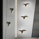Applique murale oiseau origami design moderne en métal pour salon