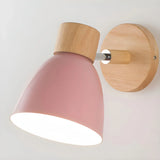 Applique murale scandinave bois et métal orientable macaron pour chevet