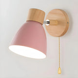 Applique murale scandinave bois et métal orientable macaron pour chevet