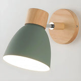 Applique murale scandinave bois et métal orientable macaron pour chevet