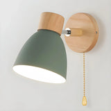 Applique murale scandinave bois et métal orientable macaron pour chevet