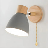 Applique murale scandinave bois et métal orientable macaron pour chevet
