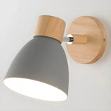 Applique murale scandinave bois et métal orientable macaron pour chevet