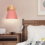 Applique murale scandinave bois et métal orientable macaron pour chevet