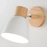 Applique murale scandinave bois et métal orientable macaron pour chevet