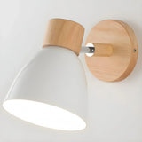 Applique murale scandinave bois et métal orientable macaron pour chevet