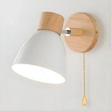 Applique murale scandinave bois et métal orientable macaron pour chevet
