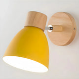 Applique murale scandinave bois et métal orientable macaron pour chevet