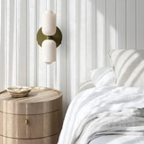 Applique scandinave en verre éclairage haut et bas dimmable pour chevet