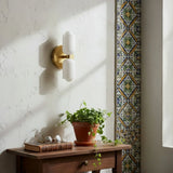 Applique scandinave en verre éclairage haut et bas dimmable pour chevet