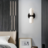 Applique scandinave en verre éclairage haut et bas dimmable pour chevet