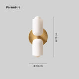 Applique scandinave en verre éclairage haut et bas dimmable pour chevet