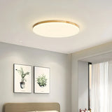 Plafonnier rond en bois scandinave dimmable pour chambre