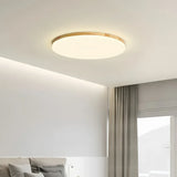 Plafonnier rond en bois scandinave dimmable pour chambre