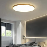 Plafonnier rond en bois scandinave dimmable pour chambre