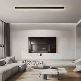 Plafonnier linéaire noir minimaliste LED dimmable en métal pour salon