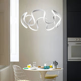 Suspension moderne torsadée en métal LED dimmable pour salle à manger