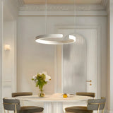 Suspension anneau en inox LED dimmable moderne pour salle à manger