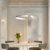 Suspension anneau en inox LED dimmable moderne pour salle à manger