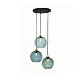 Suspension 3 boules colorées en verre LED scandinave pour salle à manger