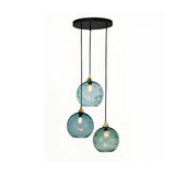 Suspension 3 boules colorées en verre LED scandinave pour salle à manger