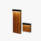 Borne lumineuse extérieure LED effet bois rectangulaire moderne IP65 pour jardin
