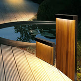 Borne lumineuse extérieure LED effet bois rectangulaire moderne IP65 pour jardin