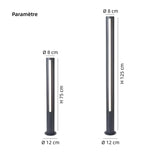 Borne lumineuse extérieure cylindrique LED moderne IP65 pour jardin