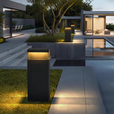 Borne lumineuse extérieure solaire rectangulaire moderne LED IP65 pour jardin