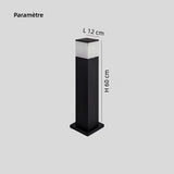 Borne lumineuse jardin LED aluminium noir moderne IP65