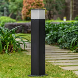 Borne lumineuse jardin LED aluminium noir moderne IP65
