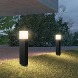Borne lumineuse jardin LED aluminium noir moderne IP65
