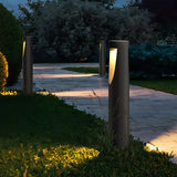Borne lumineuse jardin LED cylindrique en aluminium noir moderne IP65