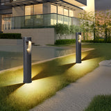Borne lumineuse jardin LED cylindrique en aluminium noir moderne IP65