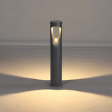 Borne lumineuse jardin LED cylindrique en aluminium noir moderne IP65
