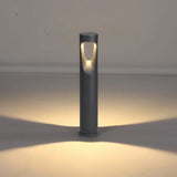 Borne lumineuse jardin LED cylindrique en aluminium noir moderne IP65