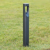 Borne lumineuse jardin LED cylindrique en aluminium noir moderne IP65