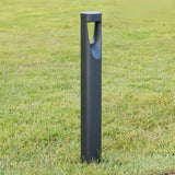 Borne lumineuse jardin LED cylindrique en aluminium noir moderne IP65