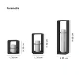 Borne lumineuse solaire rectangulaire moderne LED IP65 pour terrasse