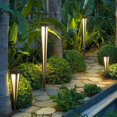 Borne solaire de jardin LED noire forme torche moderne IP65