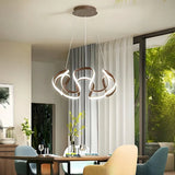 Suspension moderne torsadée en métal LED dimmable pour salle à manger