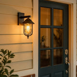 Applique murale extérieure vintage lanterne noire LED IP65