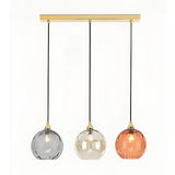Suspension 3 boules colorées en verre LED scandinave pour salle à manger